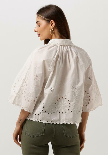 SCOTCH & SODA Blouse CROP SHIRT WITH BRODERIE ANGLAISE IN ORGANIC COTTON en blanc - large