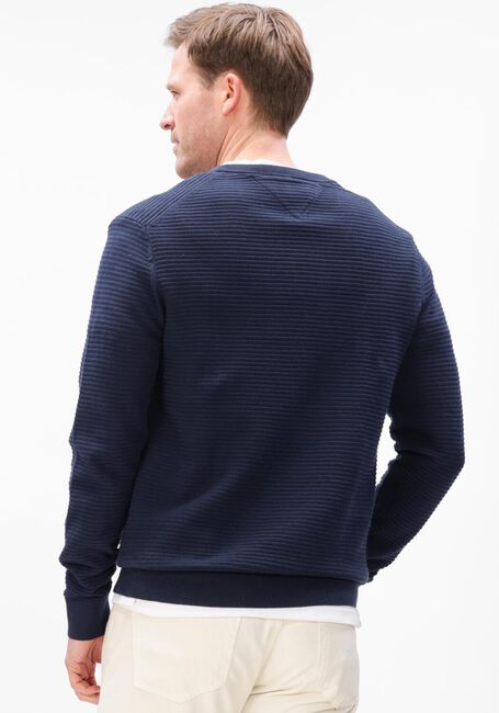 TOMMY HILFIGER Pull SEASONAL STRUCTURE CNECK Bleu fonc&eacute; - large