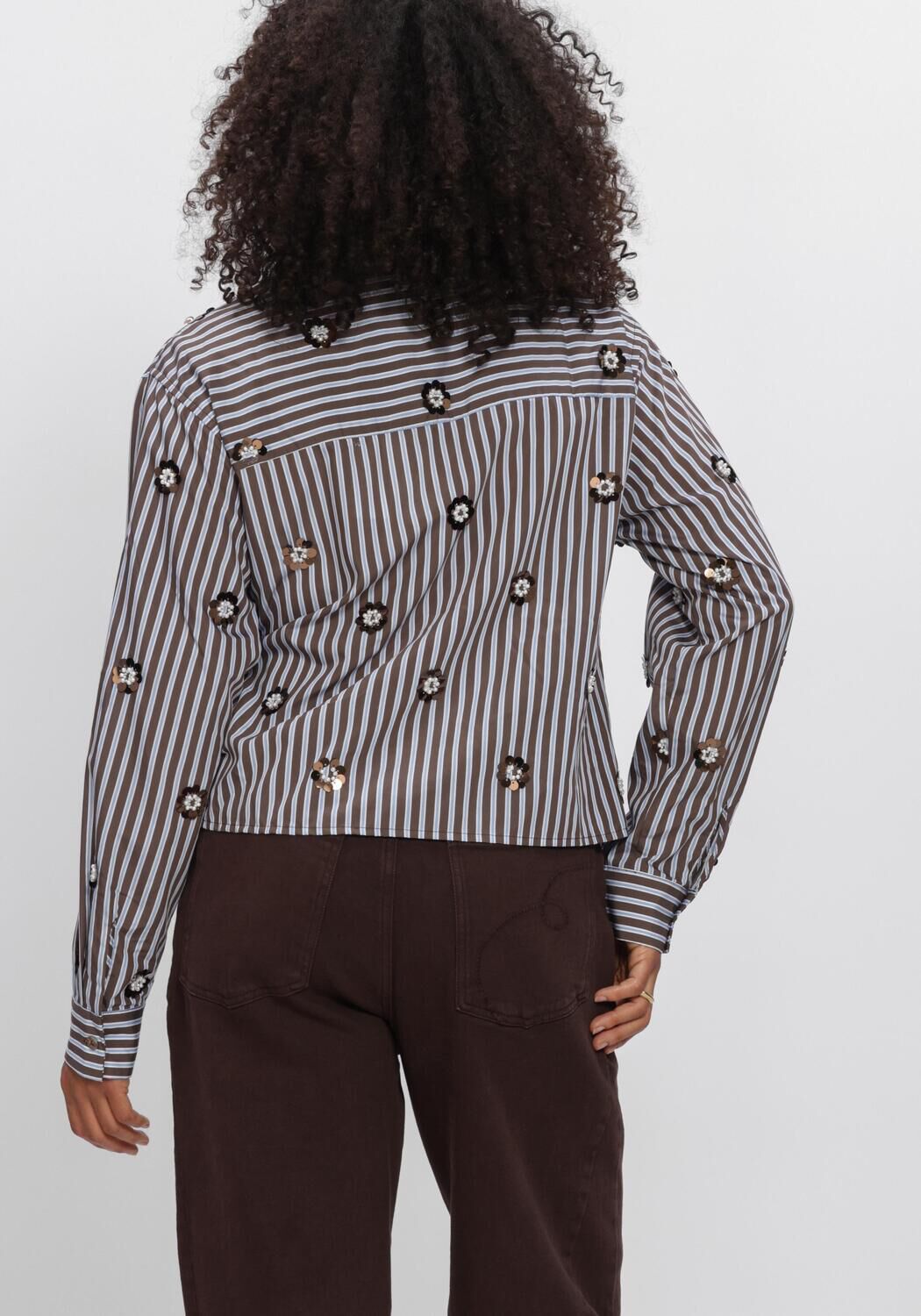 Bruine NUKUS  AMY BLOUSE STRIPE - large