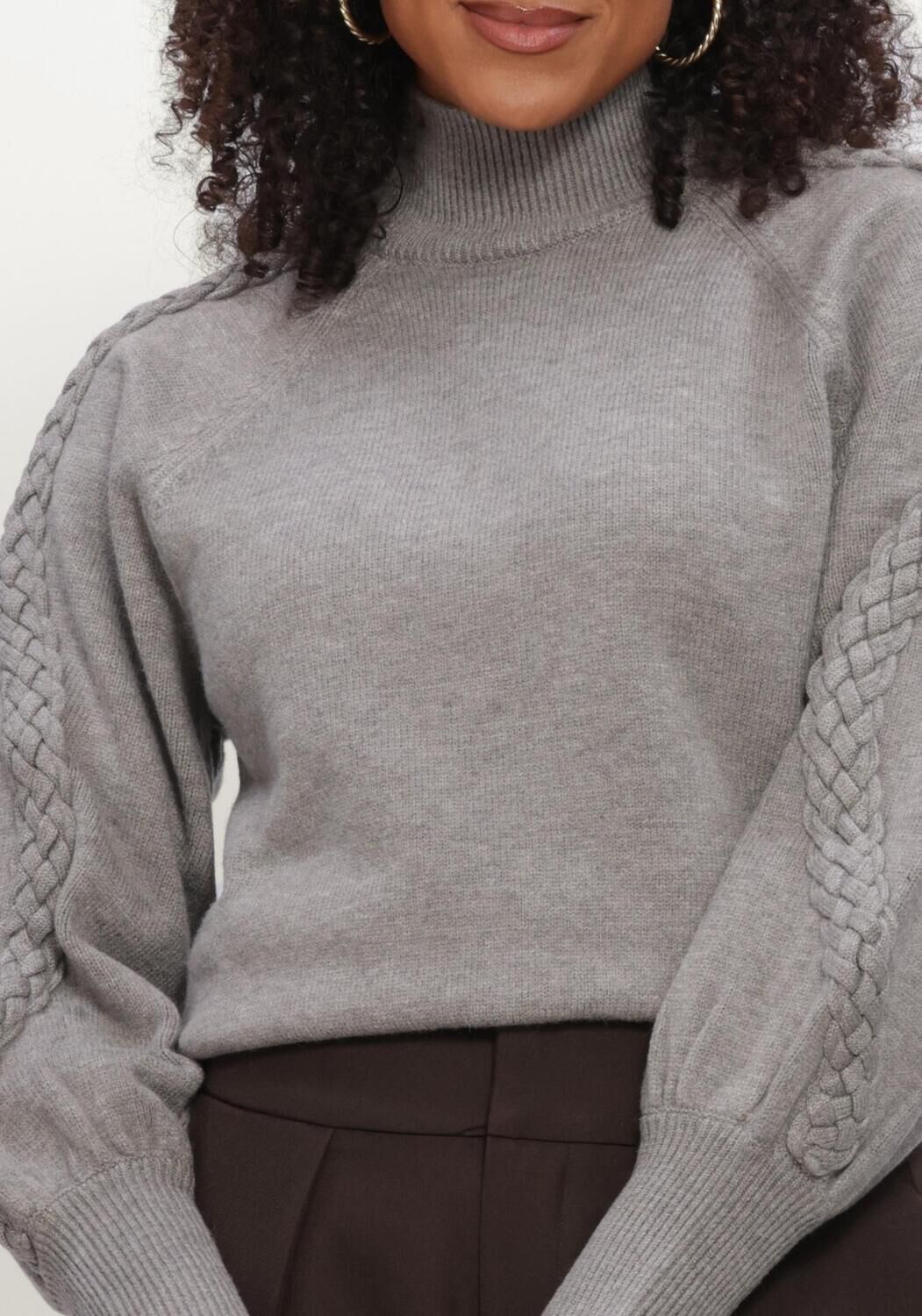 MINUS Pull MSVERA HIGH NECK KNIT PULLOVER en gris - large