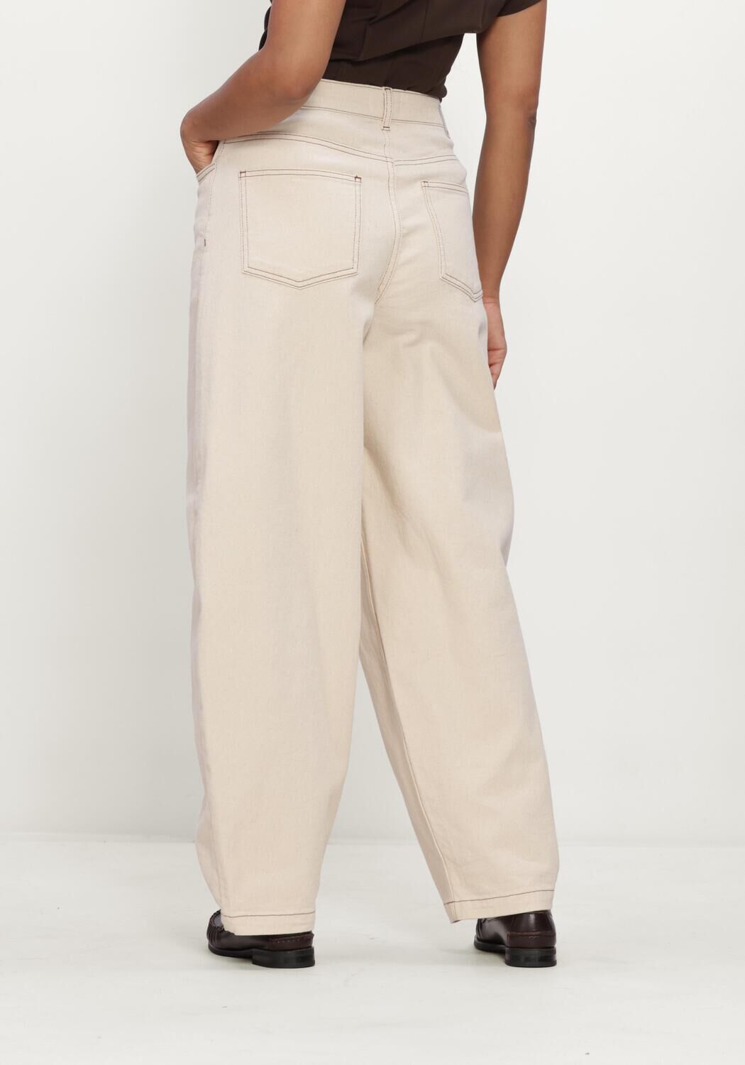 OBJECT Wide jeans OBJRABEA MW LO BARREL JEANS E en beige - large