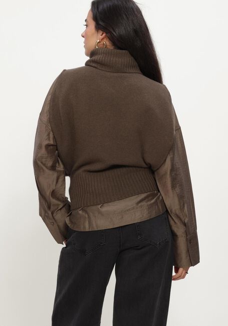ROUGE EDIT Col roul&eacute; ROUCLEO ROLL NECK KNIT VEST/PF en marron - large