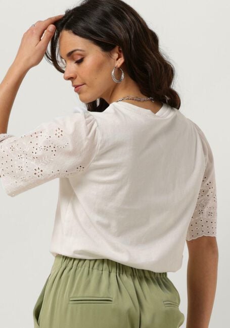 Y.A.S. T-shirt YASLEX SS TOP W. EMB SLEEVES S. en blanc - large