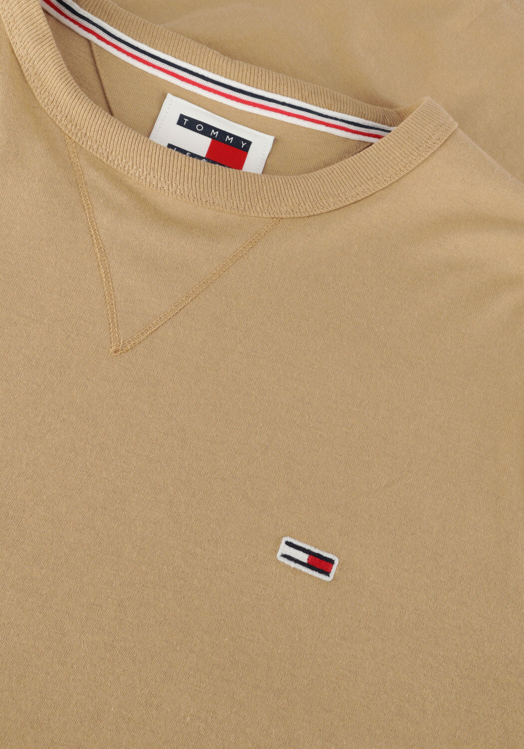 TOMMY JEANS T-shirt TJM SLIM RIB DETAIL TEE en beige - large