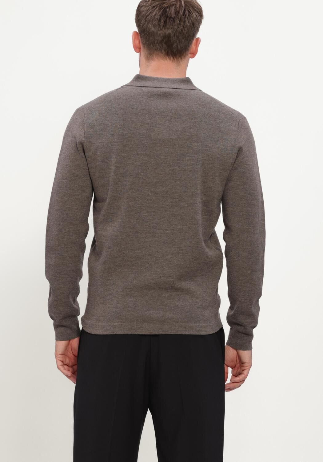 GENTILUOMO Pull POLO ZIP LS en taupe - large