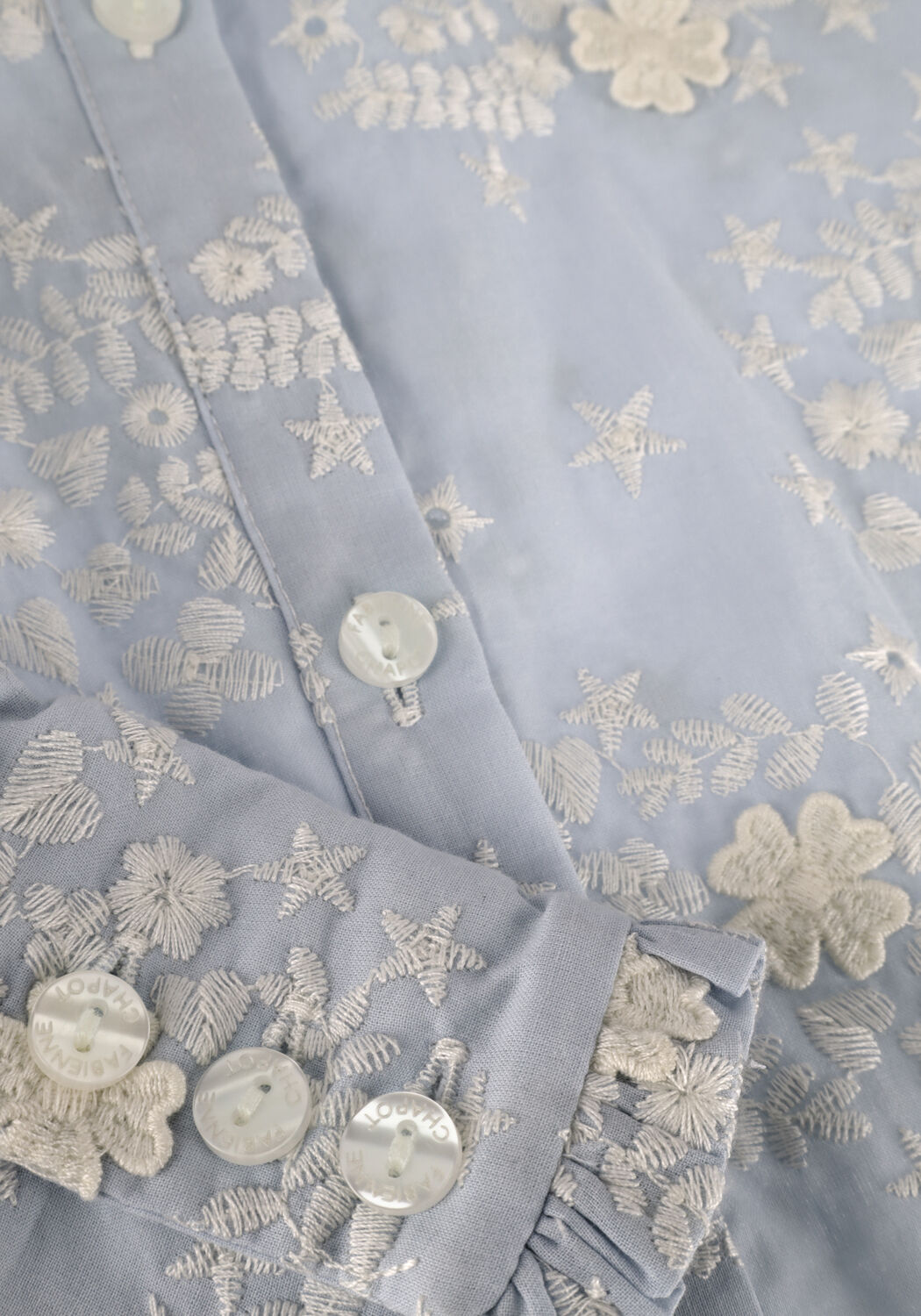 FABIENNE CHAPOT BRODY BRODERIE BLOUSE 10 Blouses Bleu clair - large