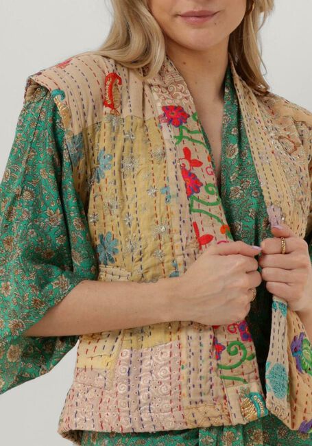 SISSEL EDELBO Gilet NELLIE EMBROIDERY PATCHWORK VEST en beige - large