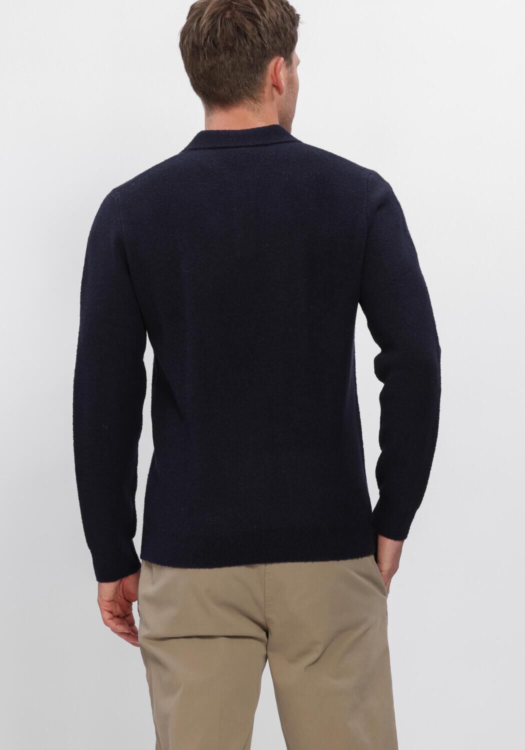 PROFUOMO Polo BOILED WOOL Bleu fonc&eacute; - large