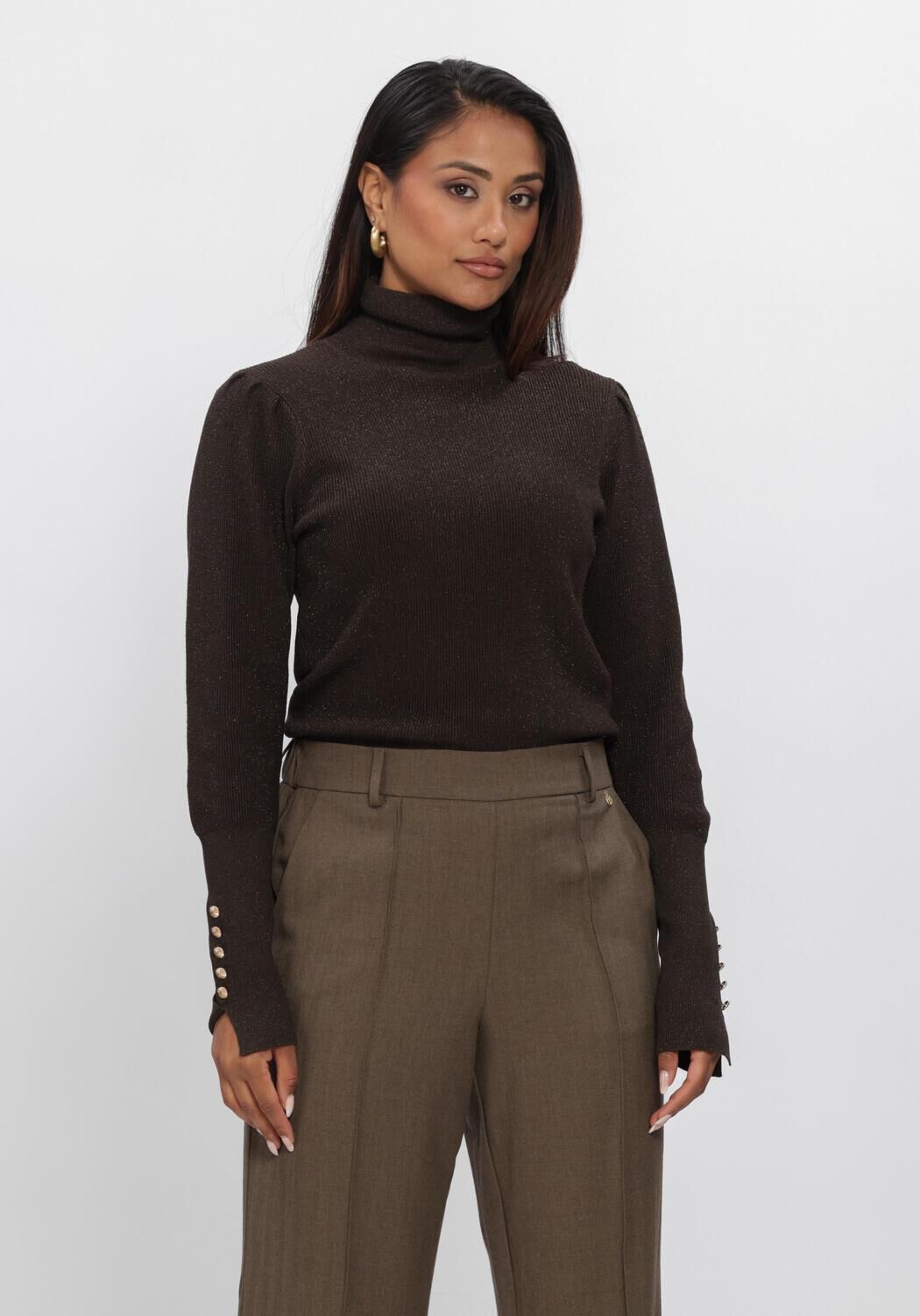 NUKUS Pull SYLVIA PULLOVER LUREX en marron - large