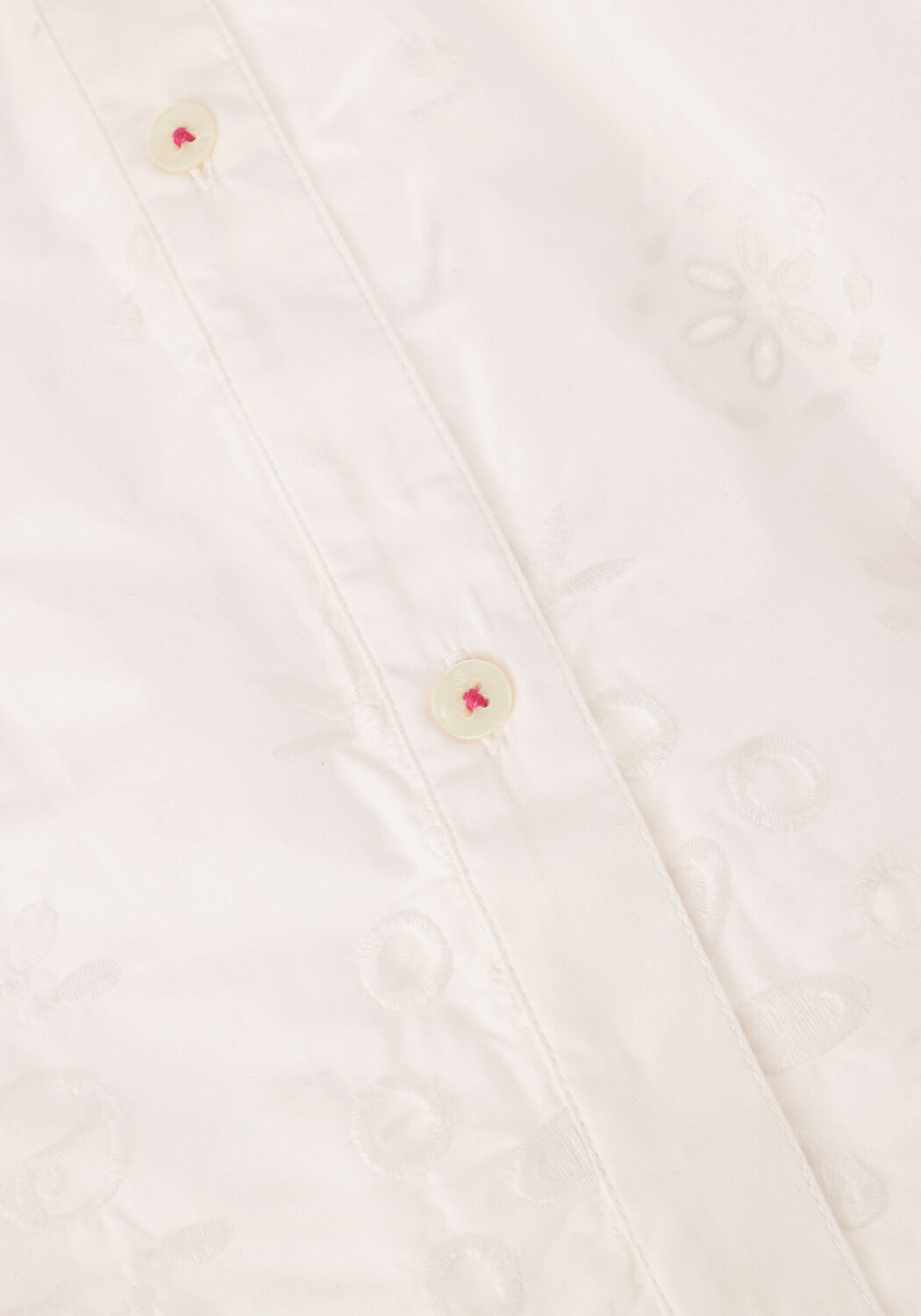 Witte SCOTCH & SODA  CROP SHIRT WITH BRODERIE ANGLAISE IN ORGANIC COTTON - large