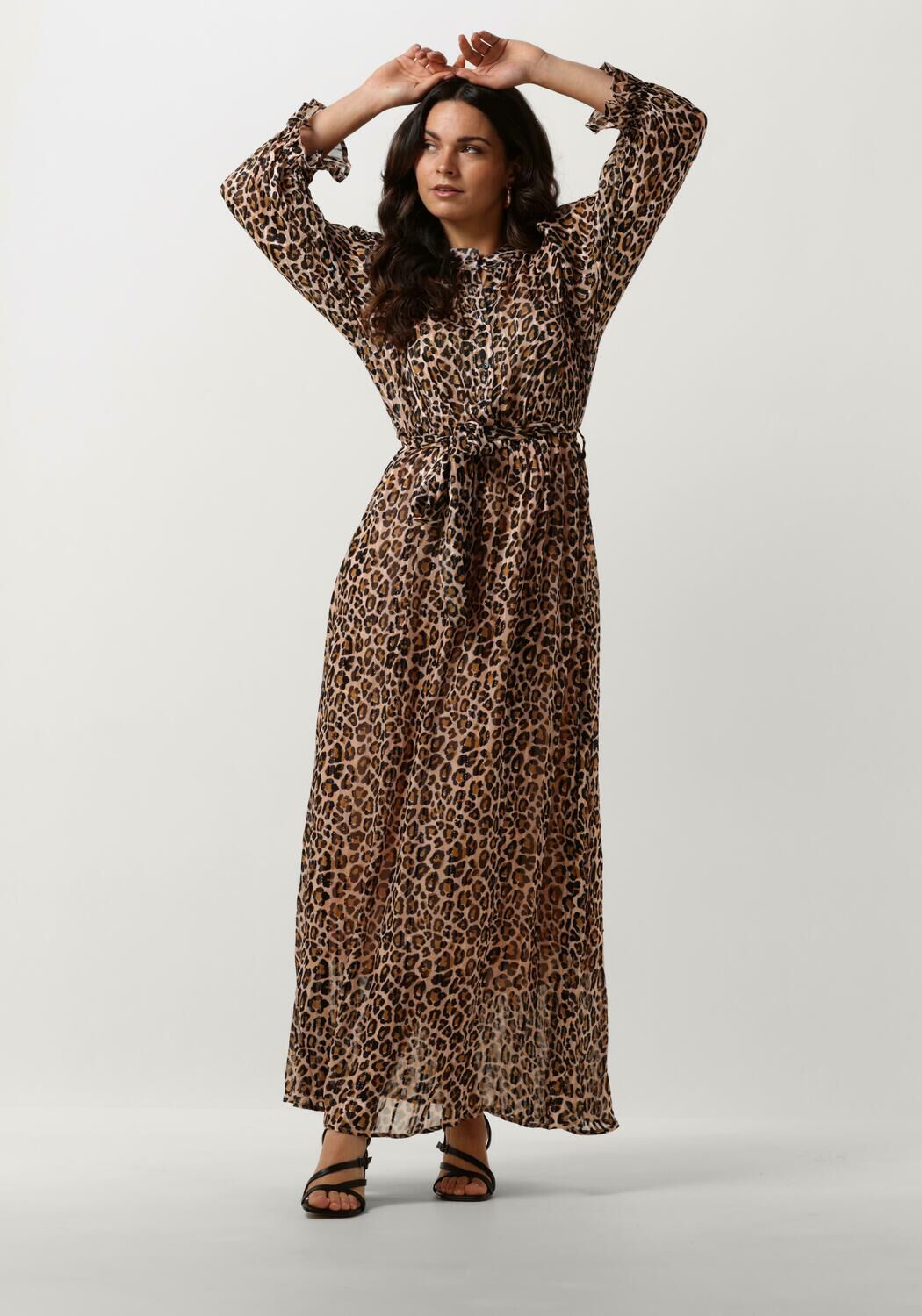 Bruine NOTRE V Maxi jurk NV DIETE MAXI DRESS Omoda