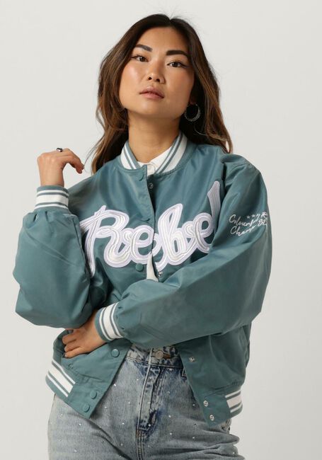 COLOURFUL REBEL Jack FELICIA REBEL PATCH SATIN BOMBER Menthe - large