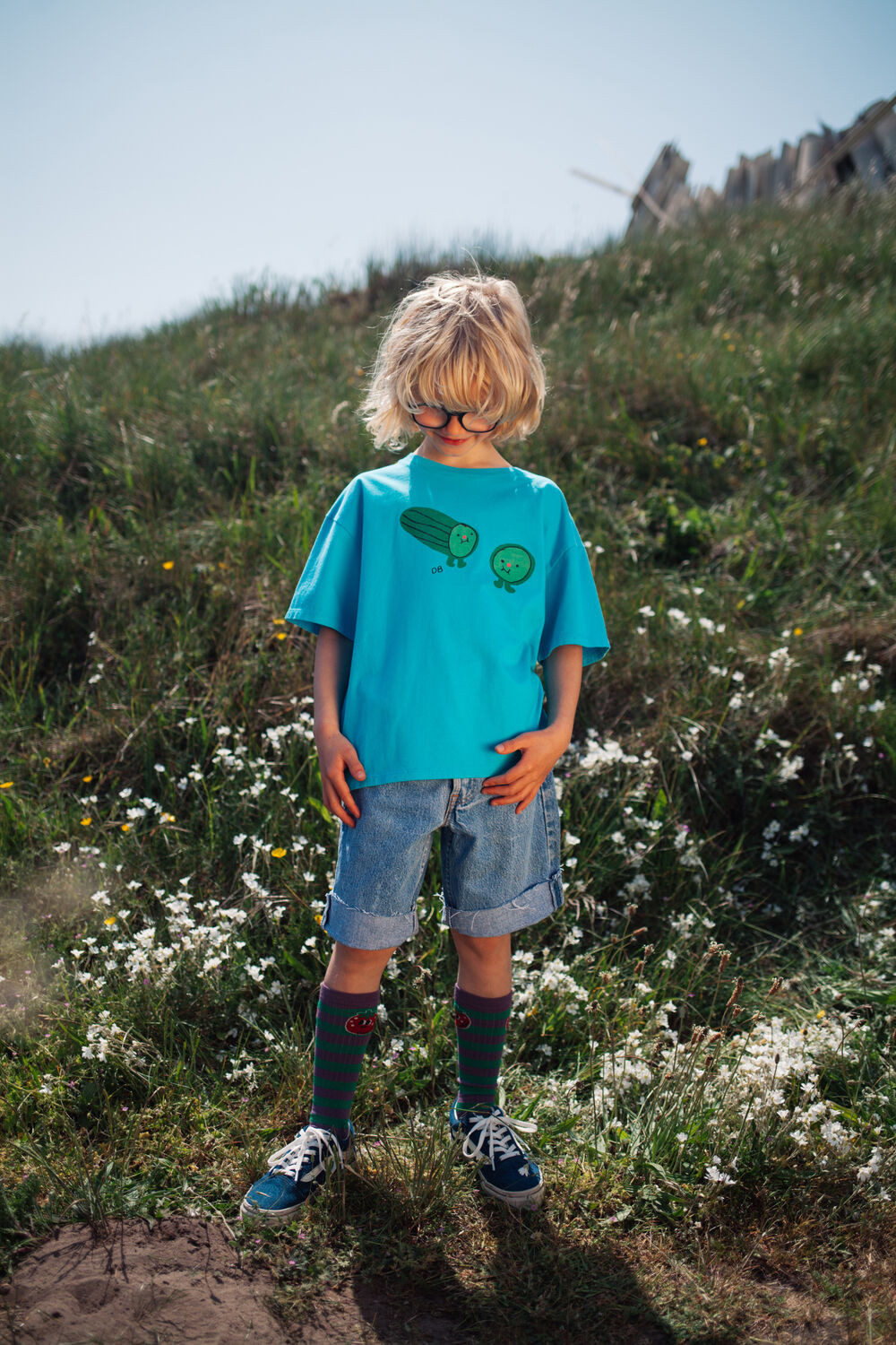 DAILY BRAT T-shirt CUTE CUMBER T-SHIRT en bleu - large