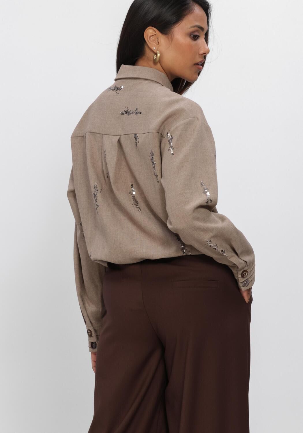 Beige NUKUS  ANNELYNN BLOUSE PAILLET - large