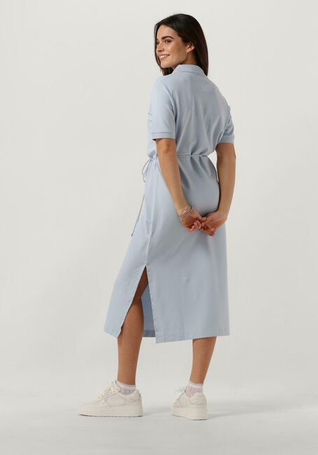 Lichtblauwe TOMMY HILFIGER Midi jurk OPN PLKT LYLL POLO DRESS - large