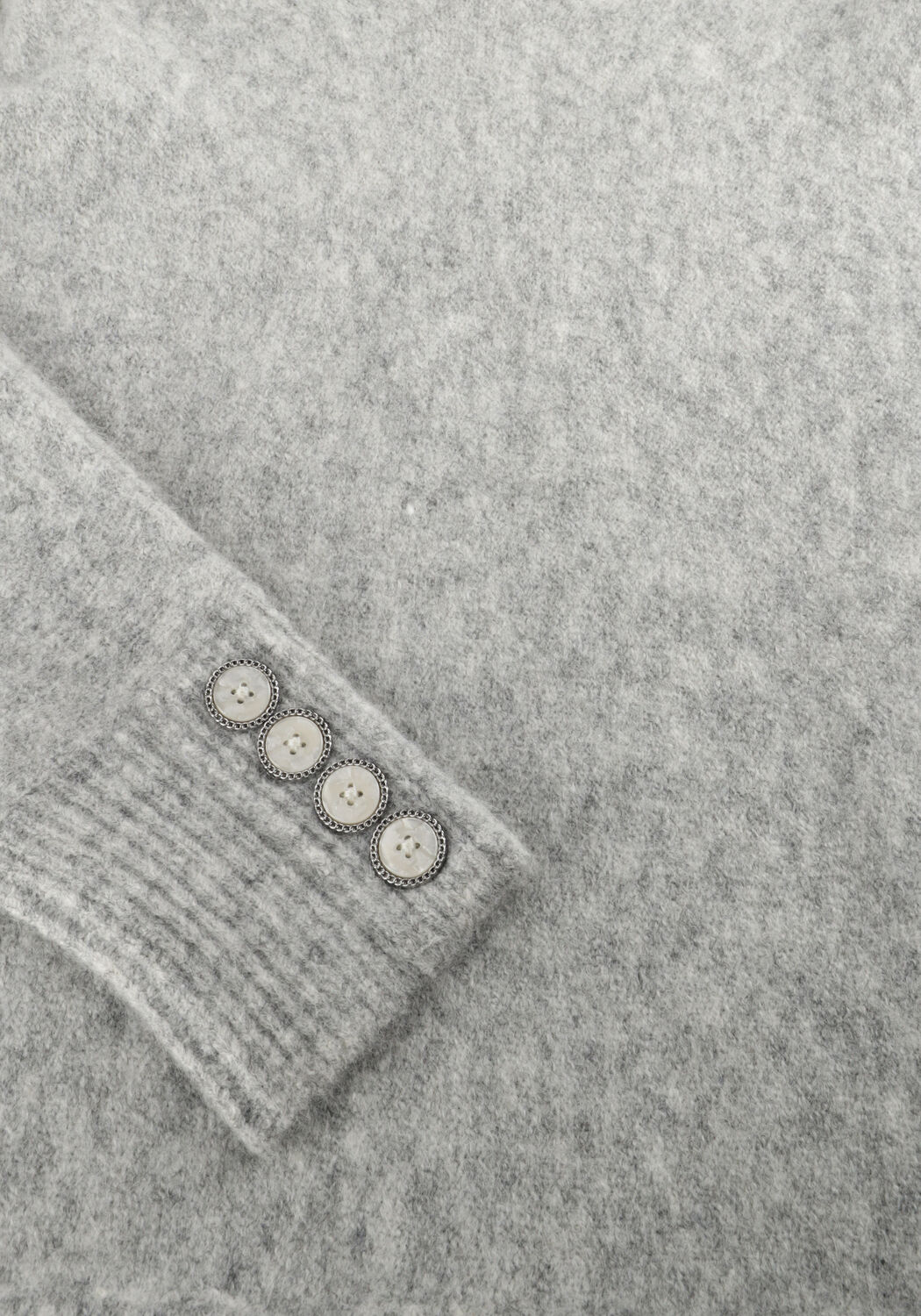 Lichtgrijze SUMMUM Trui OVERSIZED SWEATER WOOL ELASTANE BLEND KNIT - large