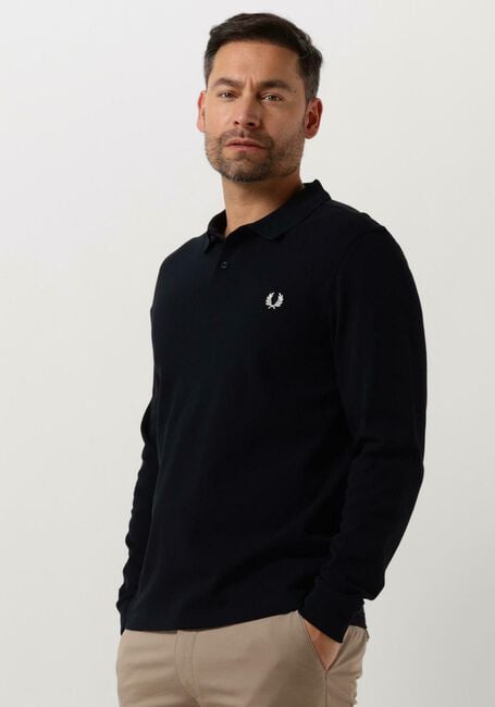 Donkerblauwe FRED PERRY Polo LS PLAIN FRED PERRY SHIRT - large