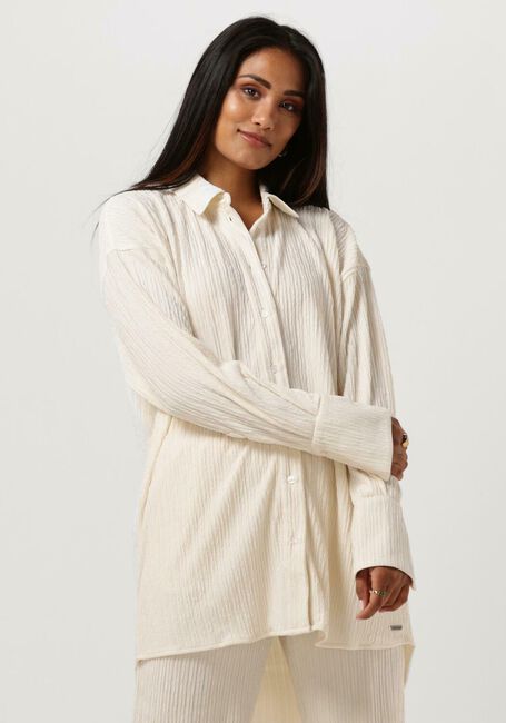 Ecru COLOURFUL REBEL  TALIA STRUCTURE OVERSIZED BOYFRIEND BLOUSE - large