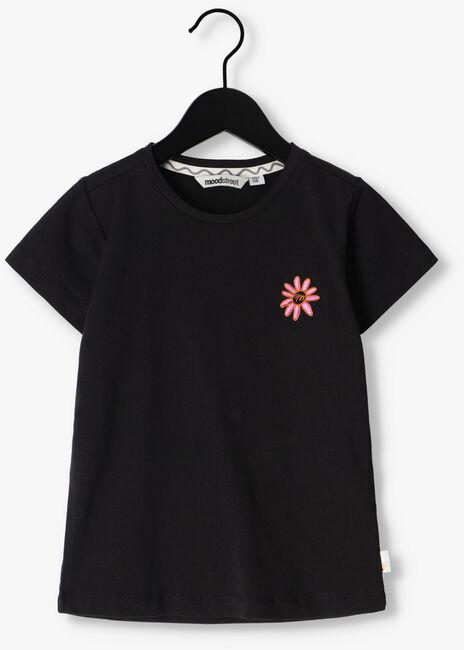 MOODSTREET T-shirt T-SHIRT FLOWER EMBROIDERY en noir - large