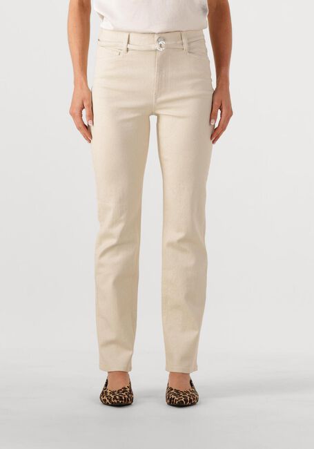Beige DANTE6 Wijde broek AMANDA METALLIC STRAIGHT CROPPED JEANS - large