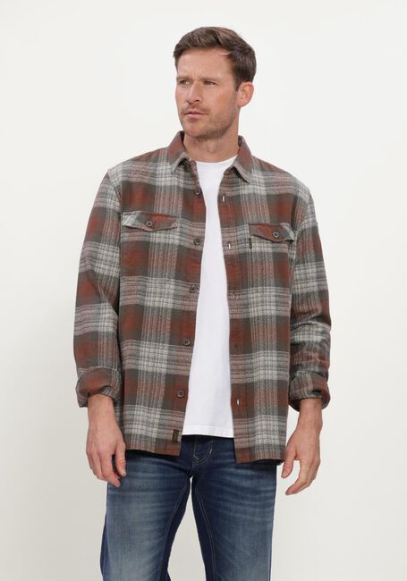 PME LEGEND Surchemise LONG SLEEVE SHIRT SHADOW en marron - large