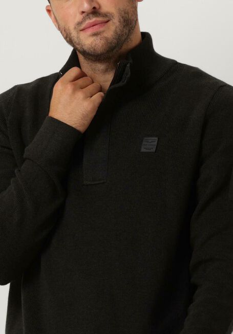 PME LEGEND Pull HALF ZIP COLLAR COTTON KNIT en gris - large