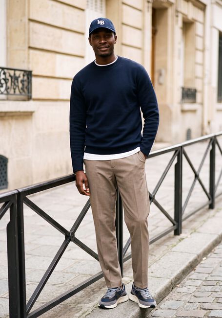 SELECTED MEN Chandail SLMMIKE LIGHT LS KNIT CREW NECK Bleu fonc&eacute; - large