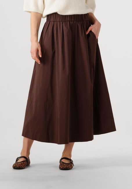 NEO NOIR Jupe midi YARA POPLIN SKIRT en marron - large
