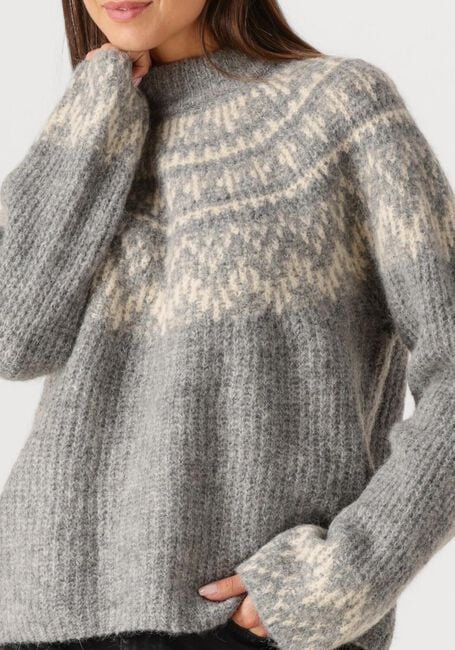 Grijze Y.A.S. Trui YASLIRI LS KNIT PULLOVER - large