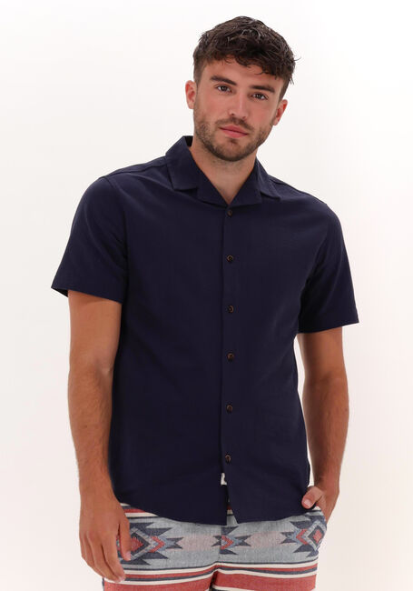 ANERKJENDT Chemise décontracté AKLEO SEERSUCKER SS SHIRT Bleu foncé - large