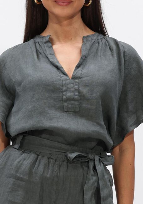 BY-BAR Haut VINA LINNEN BLOUSE Vert fonc&eacute; - large