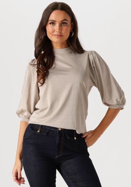SUMMUM Haut SHORT SLEEVE TOP SOFT LUREX JERSEY en bronze - large