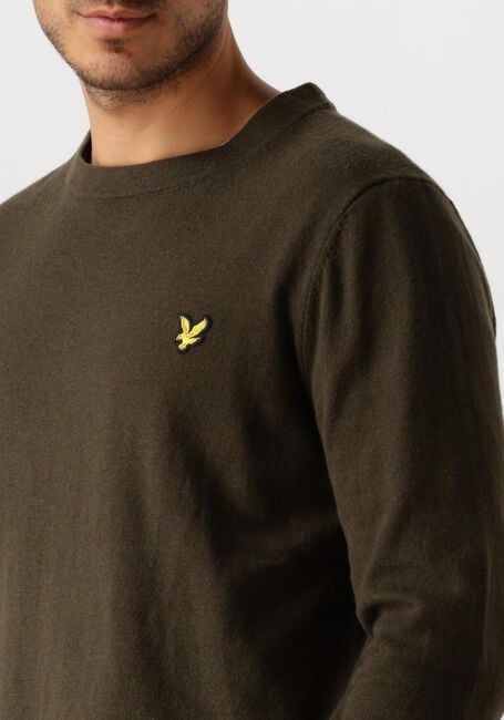 Groene LYLE & SCOTT Trui COTTON MERINO CREW NECK JUMPER - large