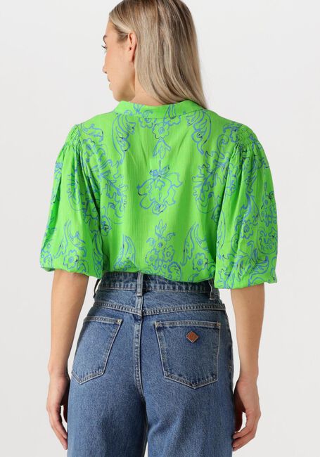 JANSEN AMSTERDAM LEONIE BLOUSE WP 199 3/4 PUFFED SLEEVE Blouses en vert - large