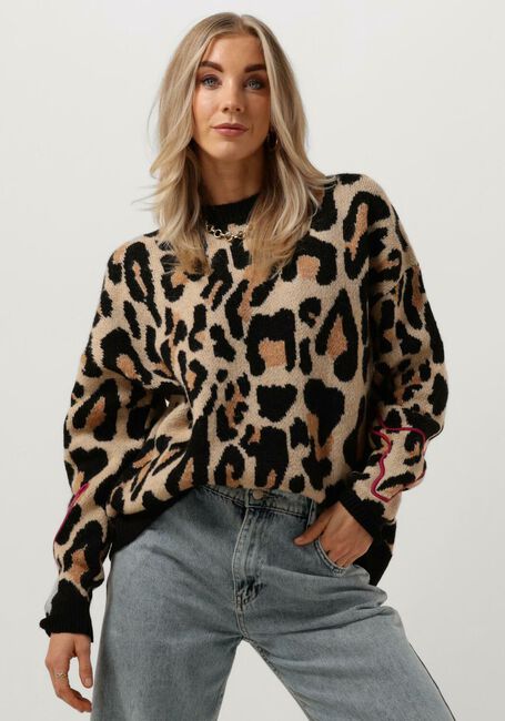 ALIX THE LABEL Pull LADIES KNITTED JAGUAR PULLOVER en marron - large