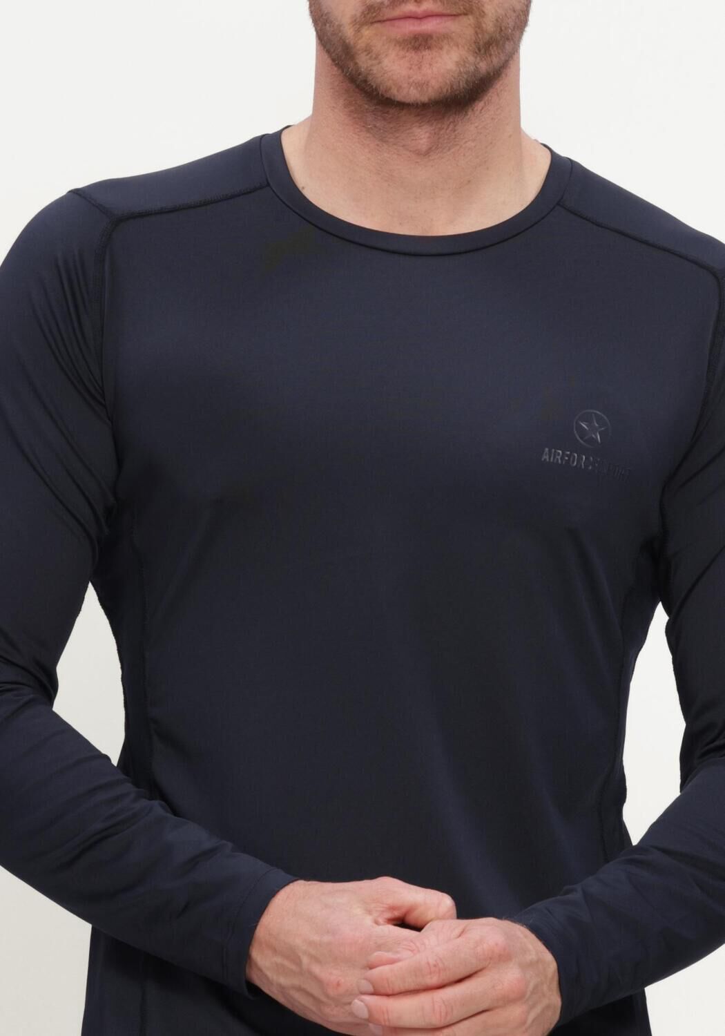 Donkerblauwe AIRFORCE Polo / T-shirt PERFORMANCE LIGHT THERMO LONGSLEEVE - large