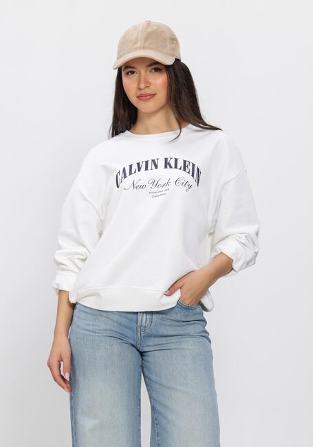 CALVIN KLEIN Pull LOGO GRAPHIC CREWNECK SWEATSHIRT en blanc - large
