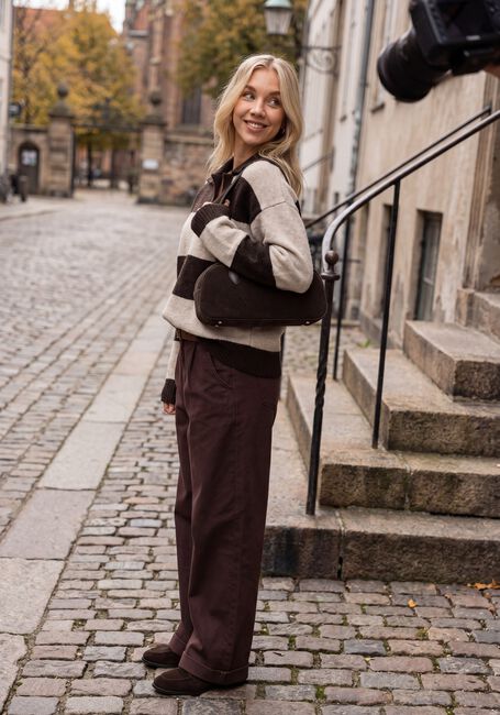 Bruine WITHBLACK Wijde broek WBLSTEFFI HW WIDE PANT - large