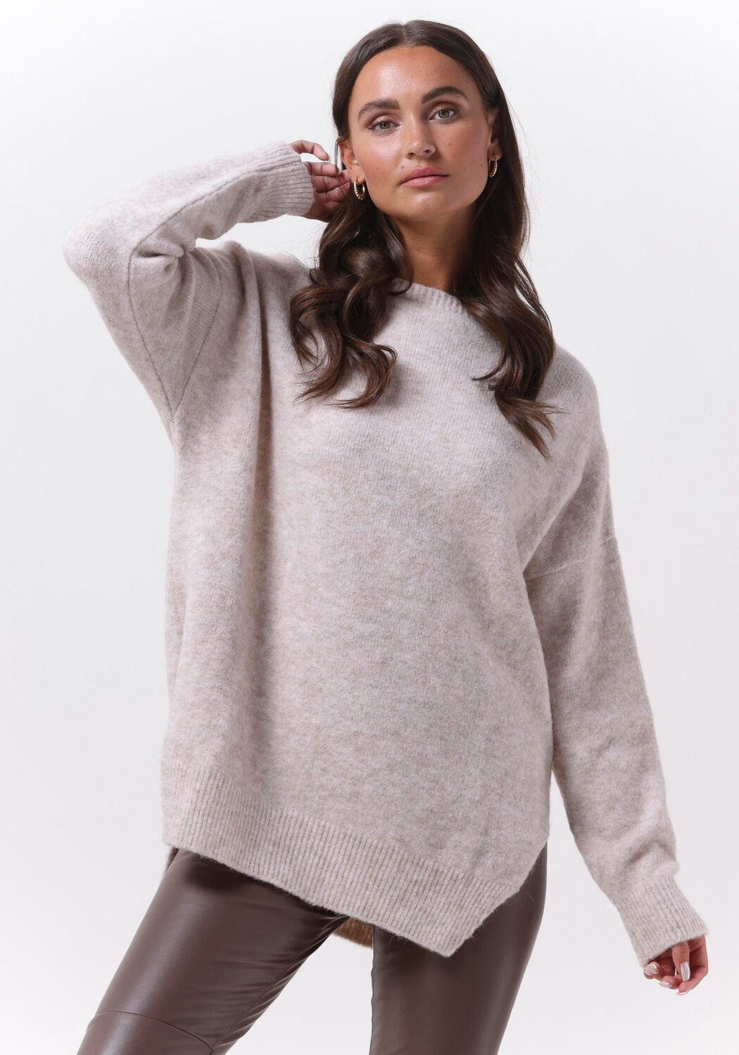 Grijze PENN INK Trui PULLOVER SPLITT Omoda