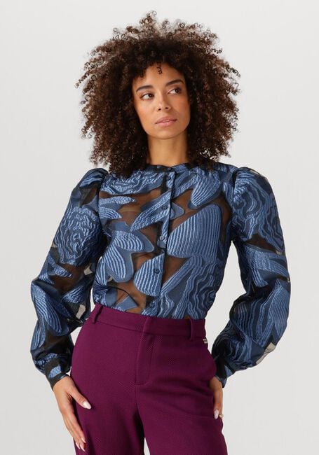 Blauwe POM AMSTERDAM  BLOUSE - DASHING NIGHTS ORGANZA - large