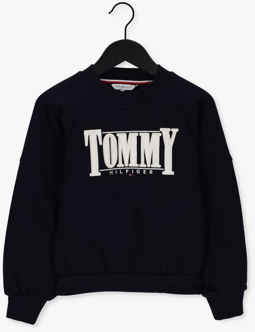 Donkerblauwe TOMMY HILFIGER Trui TOMMY SATEEN LOGO CN - large