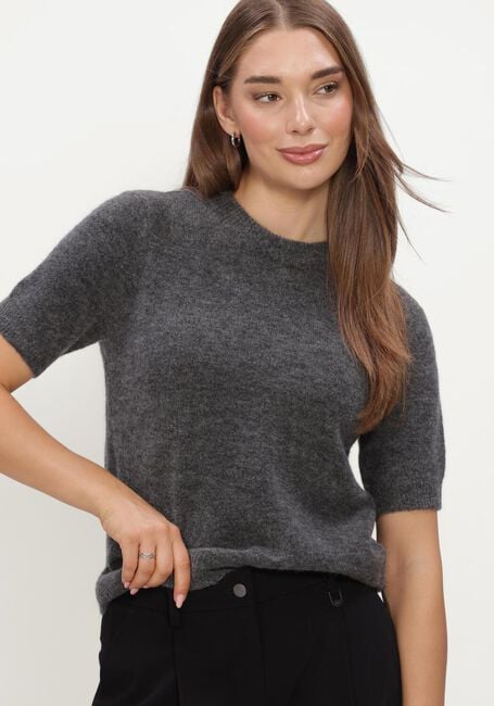 Donkergrijze Y.A.S. Trui YASJOHI SS WOOL BLEND PULLOVER - large