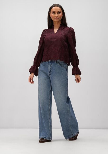NEO NOIR AMARA BIG EMBROIDERY BLOUSE Blouses Bordeaux - large