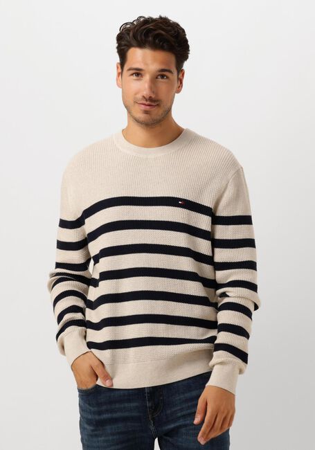 TOMMY HILFIGER Pull STRUCTURE CREW NK en beige - large