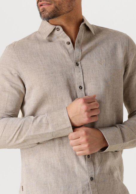 PME LEGEND Chemise décontracté LONG SLEEVE SHIRT COTTON LINEN 2 TONE Sable - large
