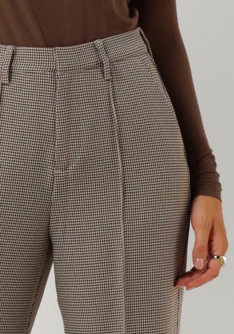 Bruine COLOURFUL REBEL Pantalon RUS CHECK PINTUCK HIGH WAIST PANTS - large