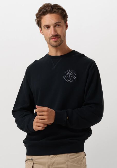 LYLE & SCOTT Chandail STAMP CREW NECK SWEATSHIRT Bleu foncé - large