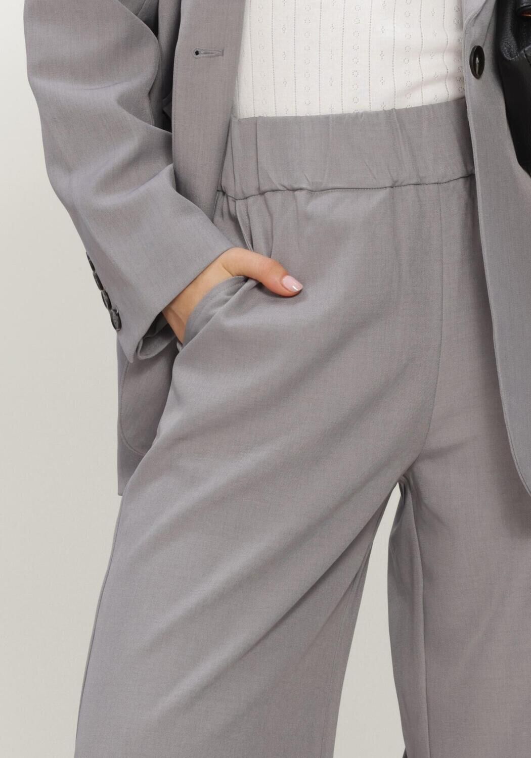 Grijze NEO NOIR Wijde broek JANEL STRUCTURE PANTS - large