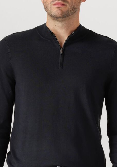 Donkerblauwe PURE PATH Trui ESSENTIAL KNITWEAR HALFZIP SWEATER - large