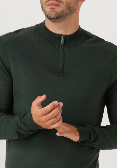 PURE PATH Pull REGULAR FIT HALF ZIP KNITWEAR Vert foncé - large